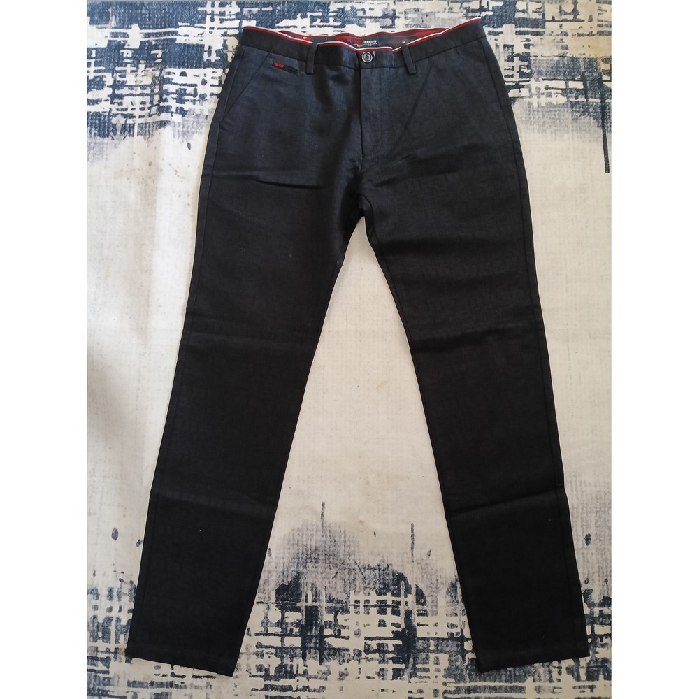 T·R Premium Tailored‎ Recreation Pants Mens 34 Black Excellent Textured Chinos